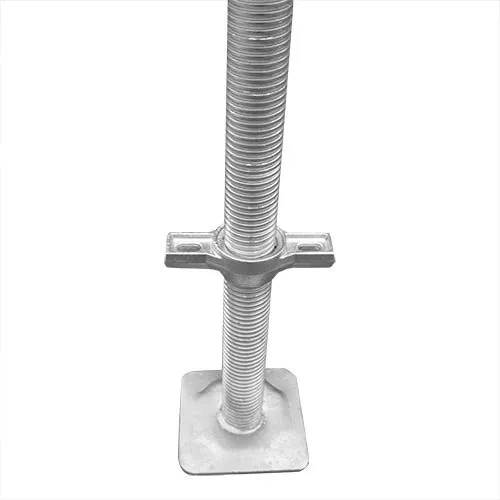 Base jack with threaded stem and jack nut